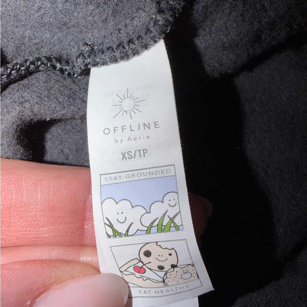 Aerie fleece lined Black Sweatpants - Picture 3 of 4